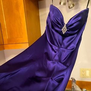 Royal Purple Strapless Homecoming/Prom Dress